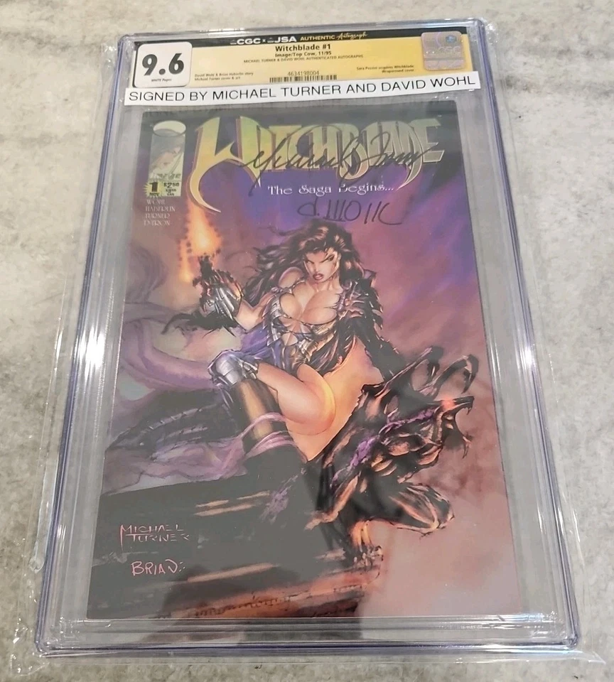 Witchblade #1 1995 CGC JSA 9.6 WHITE PAGES SIGNED Michael Turner DAVID WOHL - Image 4 of 4