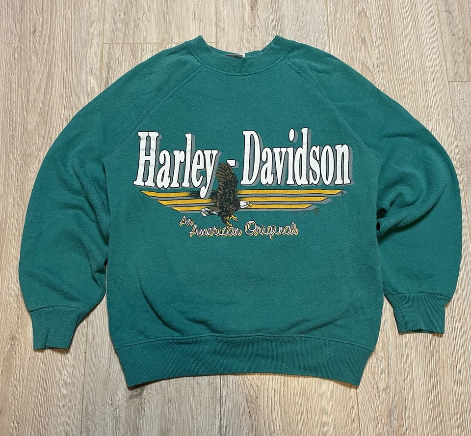 Sudadera De Colección Años 80 Harley Davidson Para Hombre S Raglán Cuello Redondo Dakota del Sur EE. UU. Foto 4 de 4