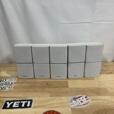 5 Bose White Double Cube Speakers Acoustimass Lifestyle - Tested Working