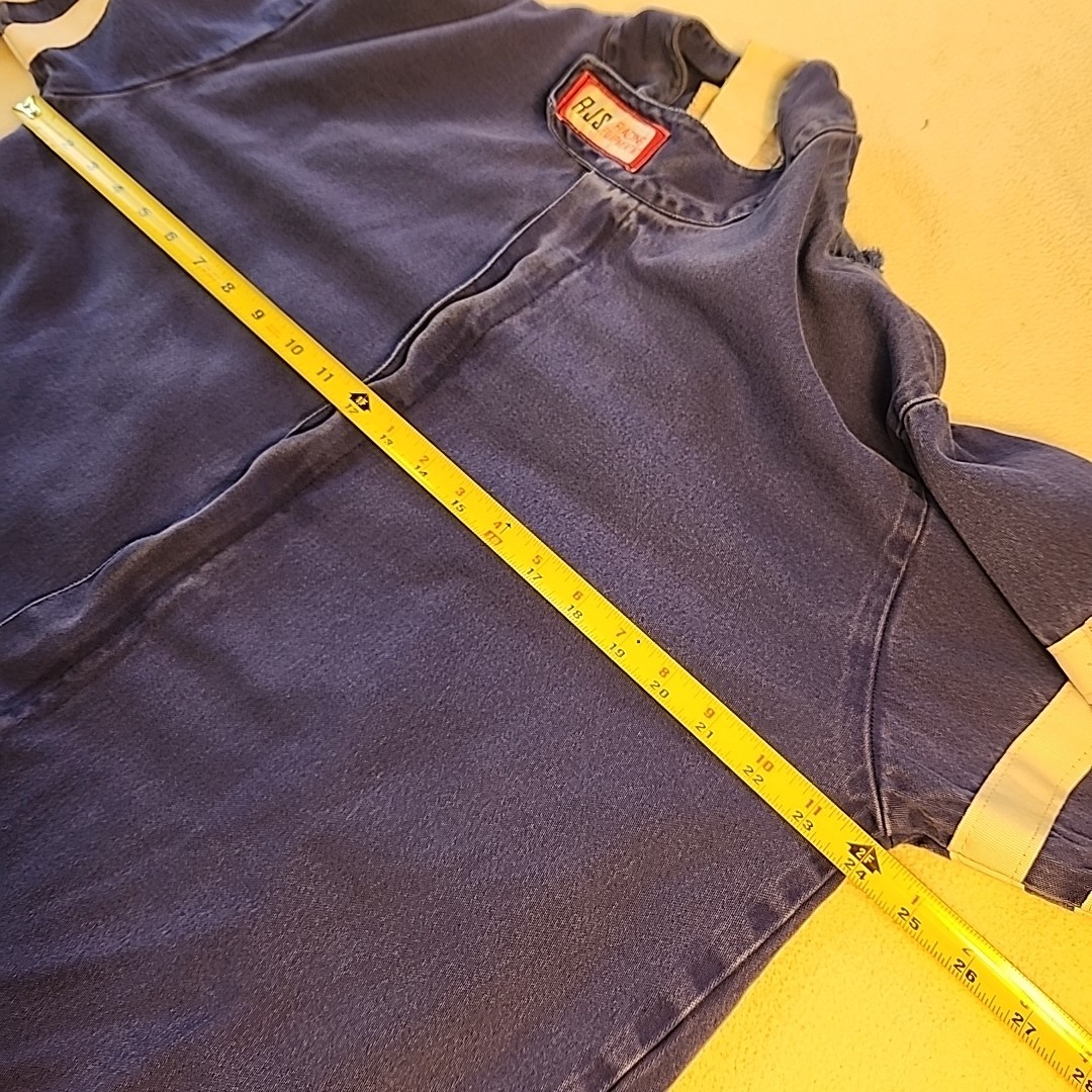 Vintage RJS Jacket FR3 Racing Equipment Adult LG Blue Full Zip Stripes Sfi 