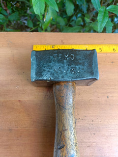 TEXO No. 3 vintage hammer metal head wood handle about 1.5 kg
