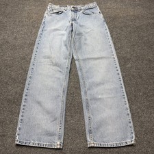 Vintage Levis 565 Wide Leg Student Jeans Orange Tab Light Wash 30x30 Made in USA