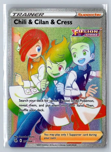 Chili & Cilan & Cress - SWSH08: Fusion Strike #273/264 Secret Rare Holo NM