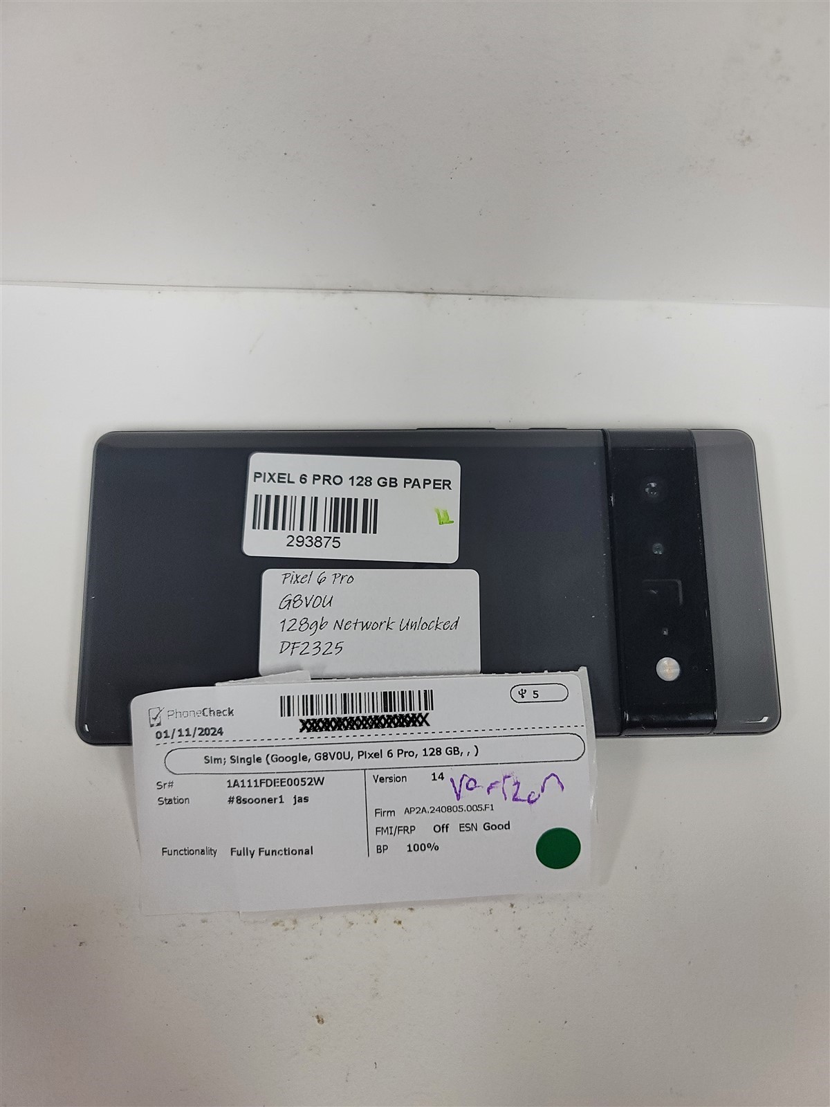 Google Pixel 6 Pro 128gb Black G8V0U (Network Unlocked) Fully Functional DF2325
