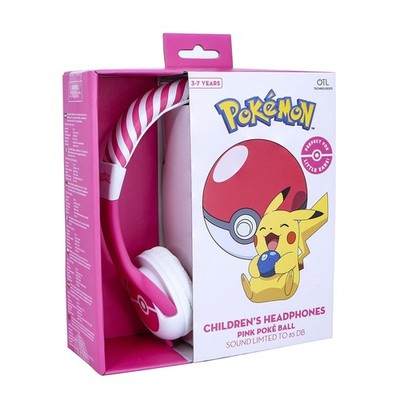 OTL Technologies Kids Headphones - Pokémon Pink Pokéball for Ages 3-7 Years