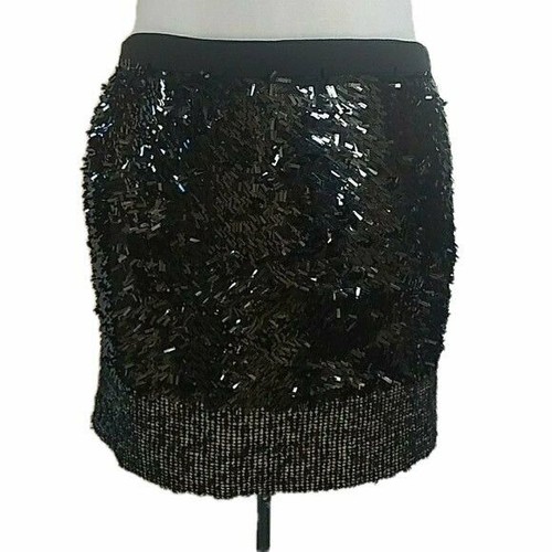 J.Crew, J Crew Skirt Black Sequin Silk Tweed Mini Festive Party Holiday Night Out Size 2