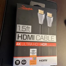 Rocketfish- 1.5' 4K Ultra HD In-Wall HDMI Cable - Black