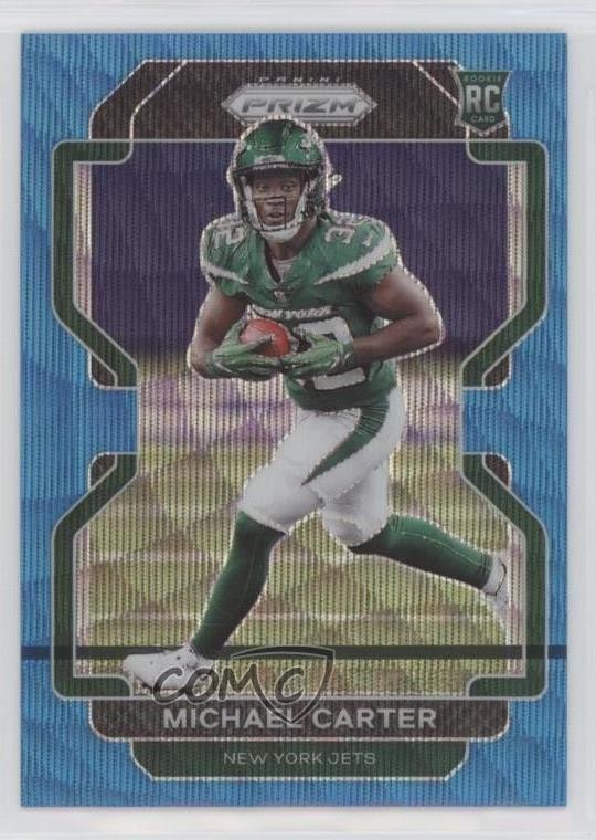 2021 Panini Prizm Rookie Blue Wave Prizm /199 Michael Carter #365 Rookie RC