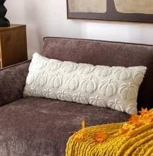 1 - Pumpkin Fall Lumbar Decorative Throw Pillow Cover for Bed 14"x36" Farmhouse