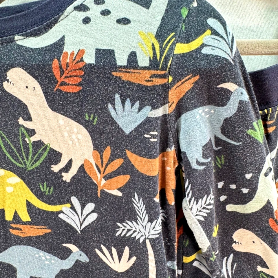 Conjunto de pijama de bambú de dinosaurio Little Sleepies manga larga pantalones unisex 2T Foto 2 de 4