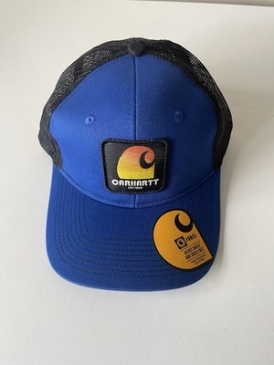 Carhartt Blue/Black Force Canvas Mesh Back Graphic Logo Workwear Cap