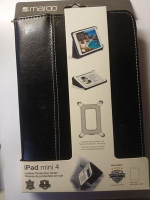 Maroo iPad Mini Black Leather Protective Cover for iPad Mini Gen 4 NEW!