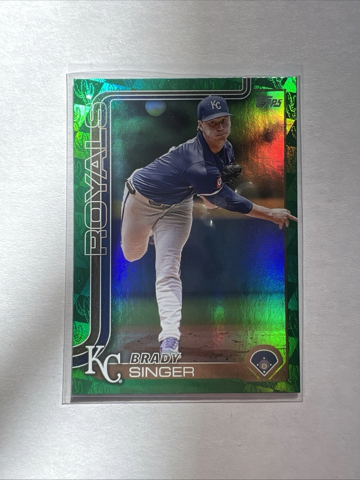Brady Singer 2025 Topps Series 1 SP Green Foil 94/99 #43 Royals Reds