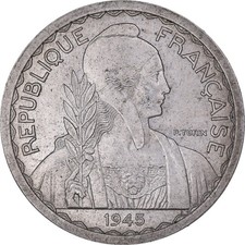 [#845906] Coin, FRENCH INDO-CHINA, 20 Cents, 1945, Paris, ESSAI, MS, Aluminum, K