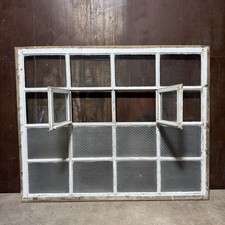 Altes großes Sprossenfenster Sproßen Fenster Holz um 1900 / H130 B160 S4 cm