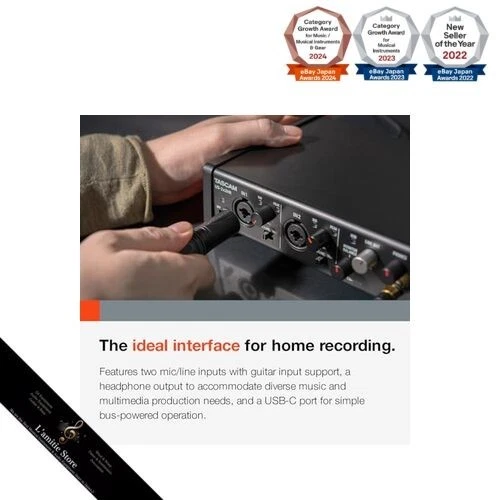 TASCAM US-2X2HR 2Mic 2IN/2OUT 24bit/192kHz High Resolution USB Audio/MIDI - Bild 4 von 4