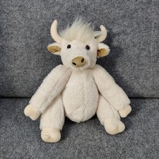 Scottish Highland Cow Bull Plush Cream Farm Sounds Stuffed Animal Toy Poseable