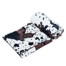 Home Soft Things Cow Print Blanket Throws Animal Black White Brown Throw for ...