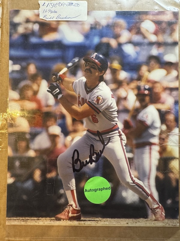 Signed Bill Buckner California Angels Autographed Photo - MLB - Original