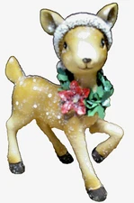Transpac CHRISTMAS 7.5" Polyresin Baby Reindeer Figurine Retro-Style-Festive q25