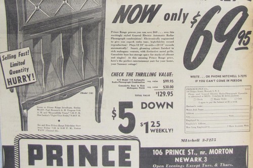 Vintage 1949 GE General Electric Radio Phonograph LARGE Newspaper Print Ad - Picture 4 of 5