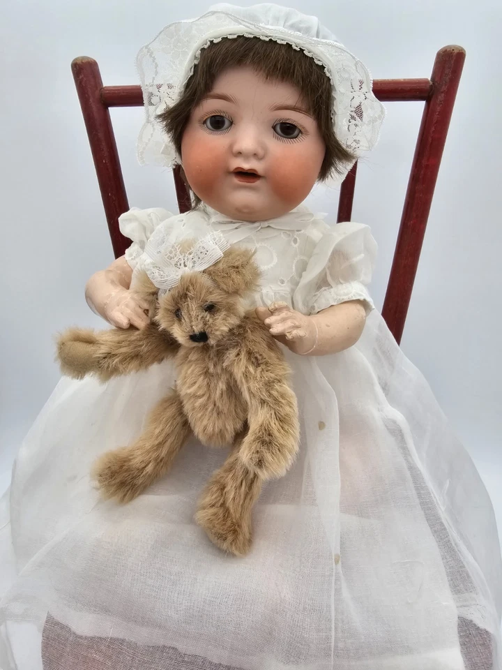 Antique Sweet German Bisque Baby Doll By Armand Marseille "Happy Tot" Mold 990  - Image 3 of 4