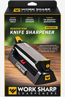 Work Sharp WSBCHBSS Manual Angle-Guided Tri-Brasive Ceramic/Diamond Benchstone