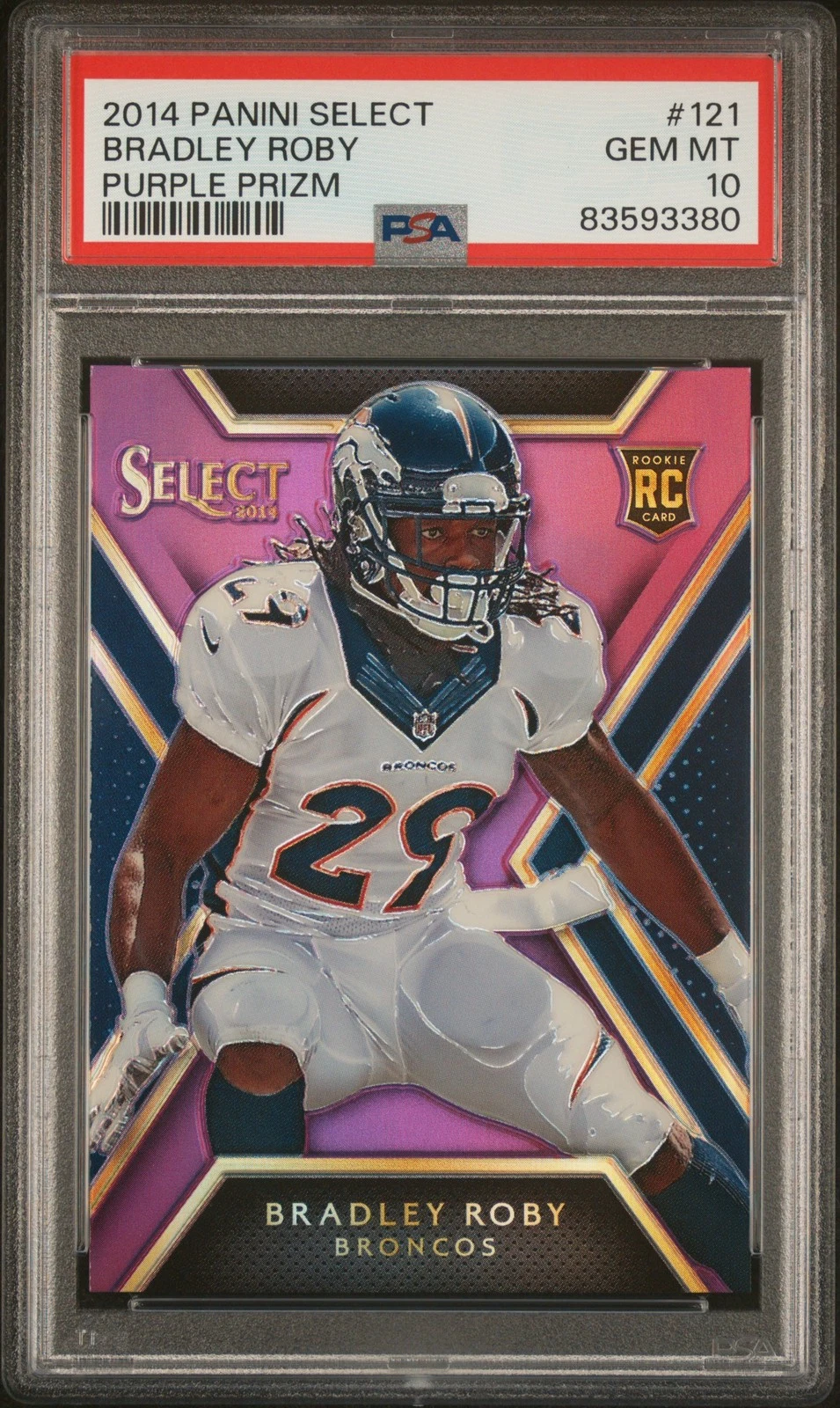 Bradley Roby Panini Select #121 Purple Prizm