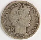 VG 1905 S Barber Half Dollar