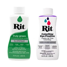 RIT Dye and ColorStay Fixative for Fabric Tie Dye Bright Colors 8oz Bundle