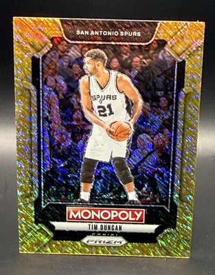 2024-25 Panini Prizm Monopoly Tim Duncan Spurs #LEG5 Gold Shimmer /500