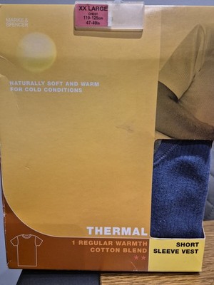 Marks & Spencer  Thermal Regular Warmth Cotton Blend Short Sleeve Vest 2XL 47-49