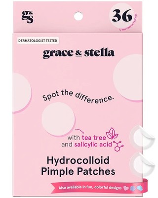 Grace & Stella Hydrocolloid Acne Patches 36 pcTea Tree,Salicylic Acid,waterproof