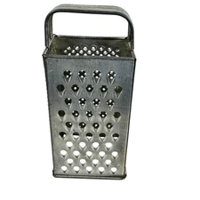 Vintage Bromco Metal Tin Primitive Handles Box Grater