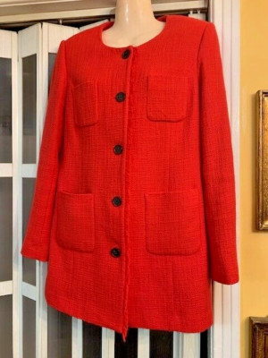 Beautiful Karl Lagerfeld Women Blazer in Bright Red Fabric, gr. 12