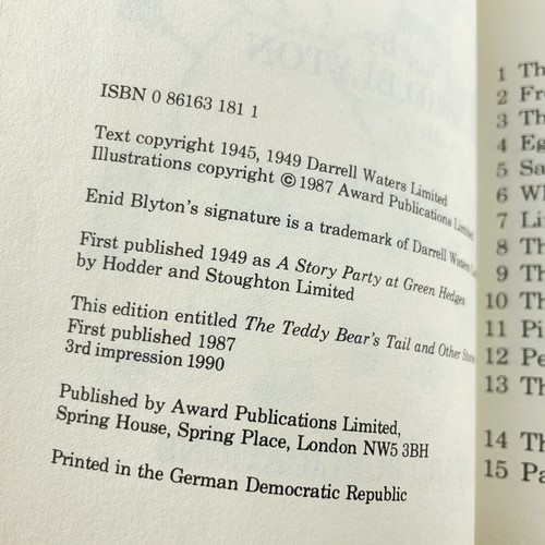 The Teddy Bear's Tail & Other Stories by Enid Blyton HC Book 1990 - Picture 10 of 13
