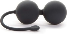 Fifty Shades of Grey Jiggle Kegel Balls - Ben Wa Love Eggs - Black - 70g