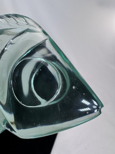Mid Century Green Cut Glass Crystal Fish Sculpture Figurine Ocean Paperweight - Picture 4 of 23