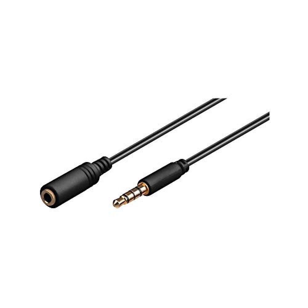 (TG. 1 pezzo) Goobay 62481 Prolunga Audio e Cuffie AUX, 4 Pin da 3.5mm Slim, CU,