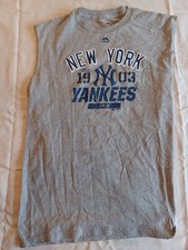 NEW YORK YANKEES SLEEVELESS EST. 1903 JERSEY BY MAJESTIC  ADULT XL  