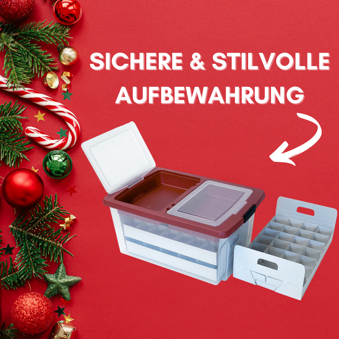 Aufbewahrungsbox Kunststoffbox Christbaumkugeln Lagerbox Regalbox Deckel  Einsatz