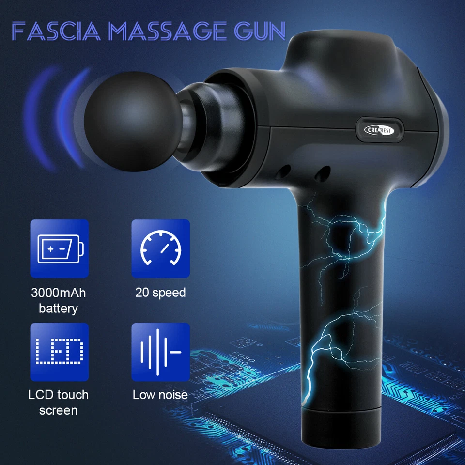 Electric Massage Gun Massagepistole Massager Muscle Massagegerät+20 Modi+6 Köpfe - Bild 3 von 4