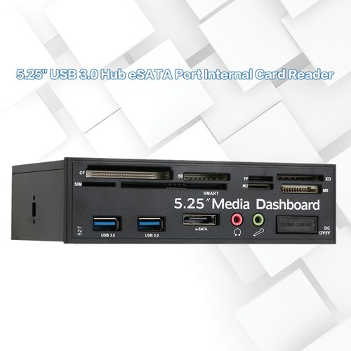 USB 3.0 Hub eSATA Reader PC Dashboard Media Front Panel Audio Z3L9 - Picture 8 of 11