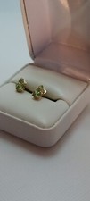14K Solid Yellow Gold 2 Round Peridot gemstone stud earrings J4318-19-OY Minty