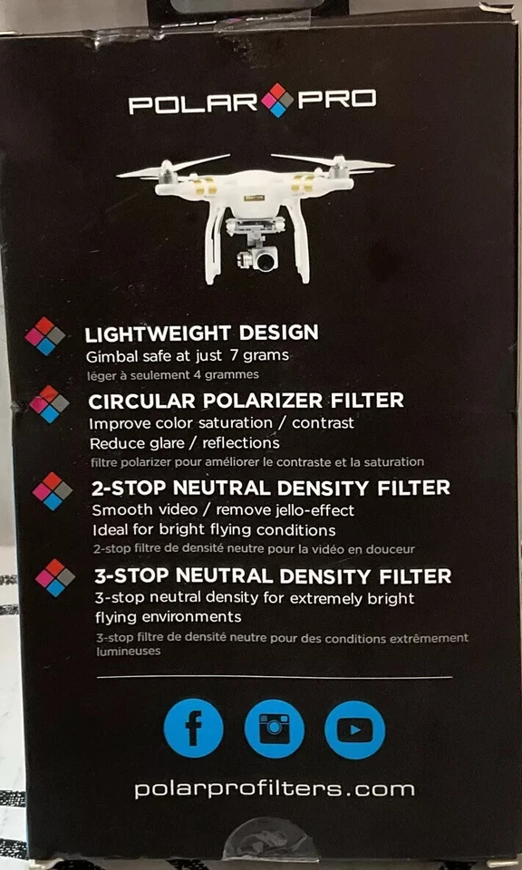 NEW Polar Pro Phantom3 Filters CP, ND4, & ND8 Neutral Density Circular Polarizer - Image 2 of 2