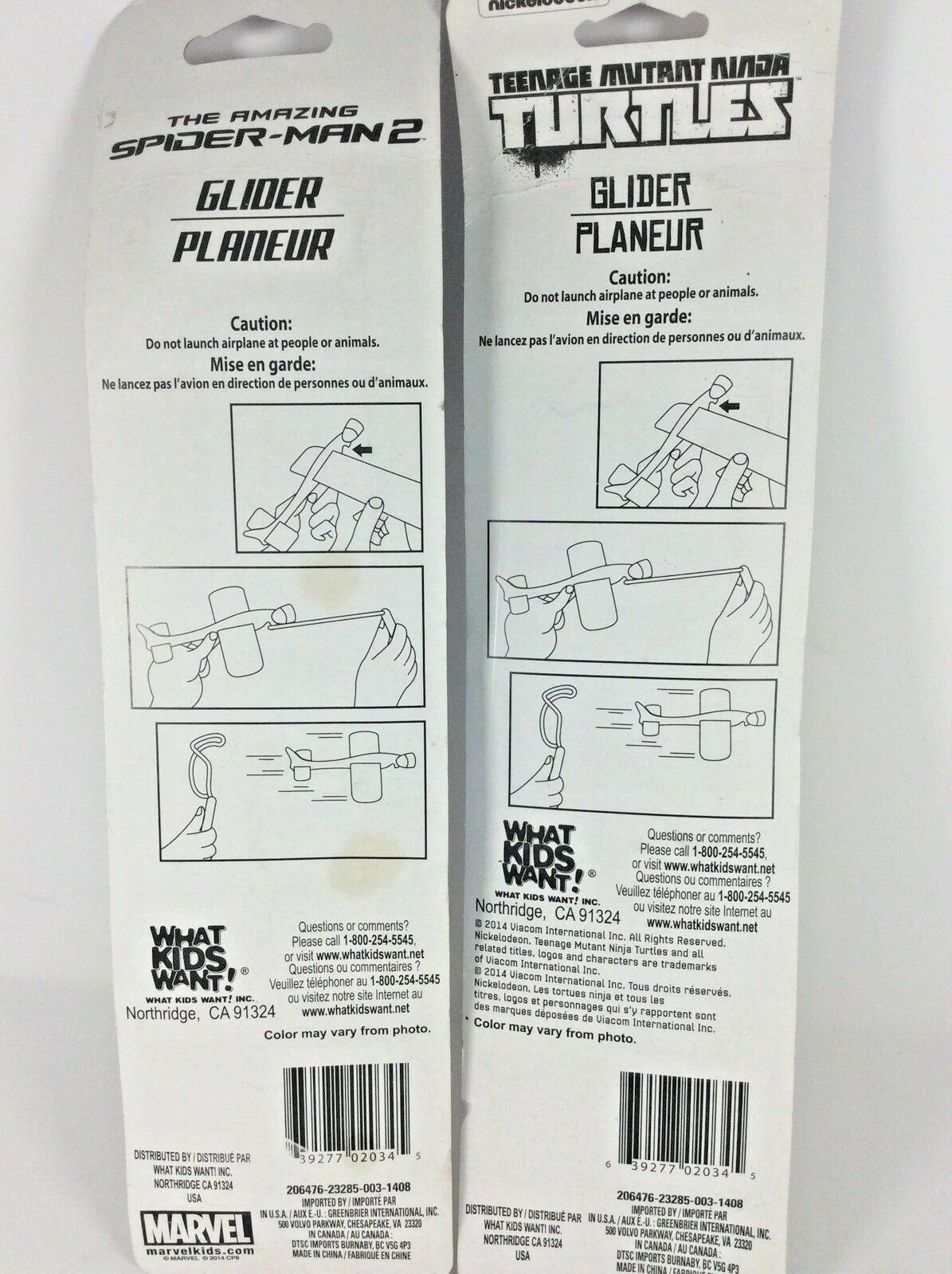 Collectible NEW TNT & Spiderman 2  Glider Plane Toys by What Kids Want, Inc.