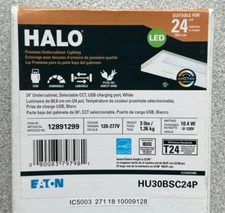 NEW HALO HU30BSC24P UNDERCABINET LED LIGHT 24" CCT SELECTABLE W/ USB CHARGER