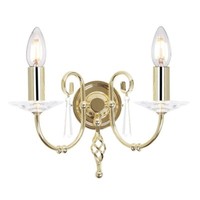 Wandlampe Leuchte Stahl Messing H 22 Cm Flurlampe 2 Flammig Kerzenlampe