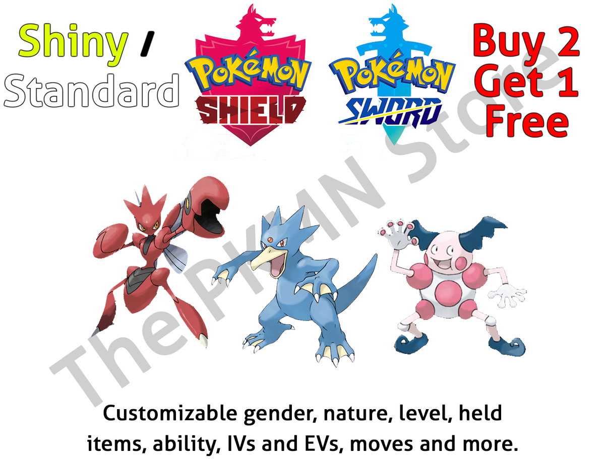 Pokemon Sword Shield ✨ SHINY SCIZOR GOLDUCK MR MIME MAX IV EV