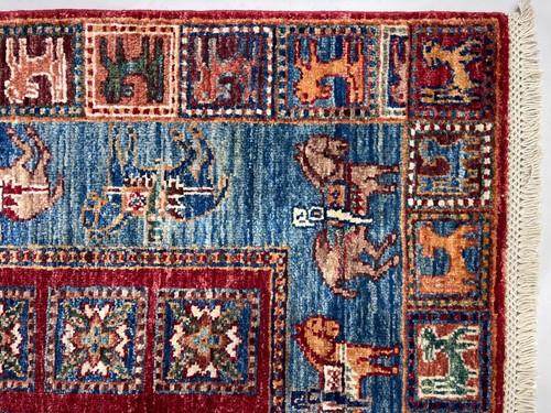 Handmade (3' x 10') Pazyryk Afghan Oriental Veg Dye Wool Runner Rug for Hallway - Picture 14 of 14
